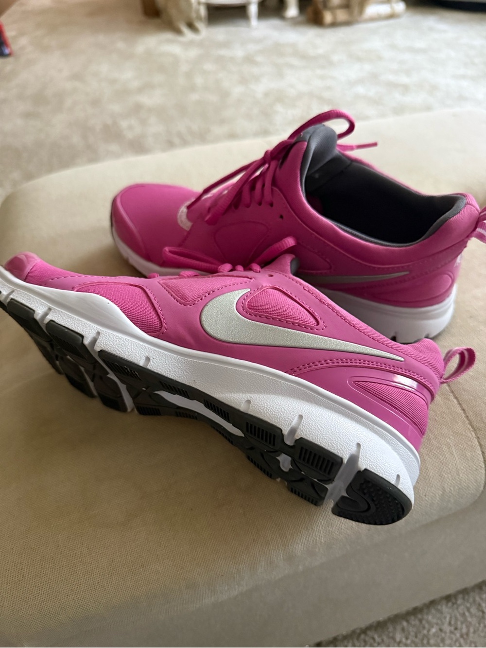 Nike Women's Pink Athletic Sneakers with White Swoosh